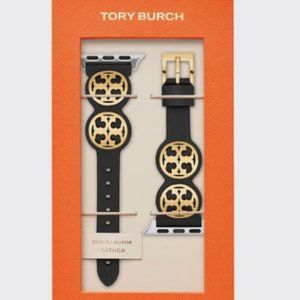 NEW TORY BURCH BAND FOR APPLE WATCH BLACK LEATHER 38 MM – 40 MM